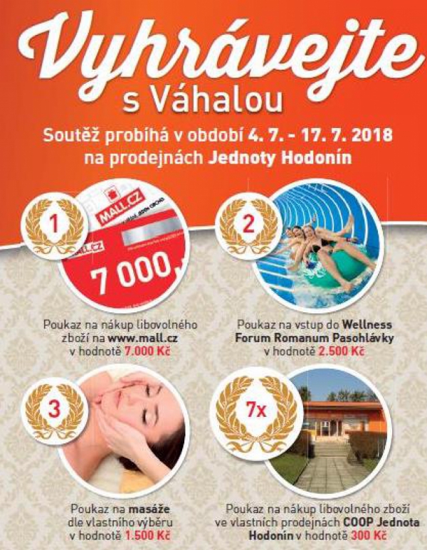 Soutěž - Vyhrávejte s Váhalou na prodejnách Jednoty Hodonín