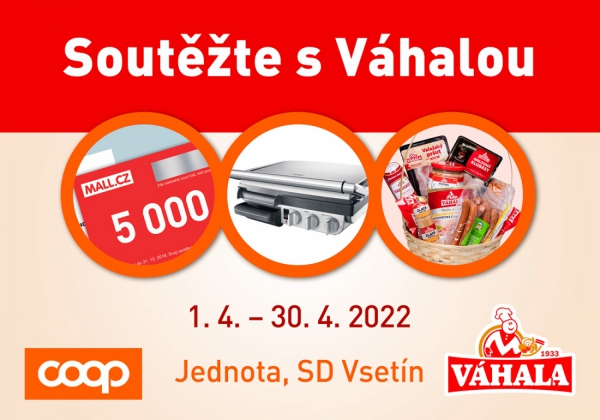Vyhrajte s Váhalou na všech prodejnách COOP Jednota Vsetín