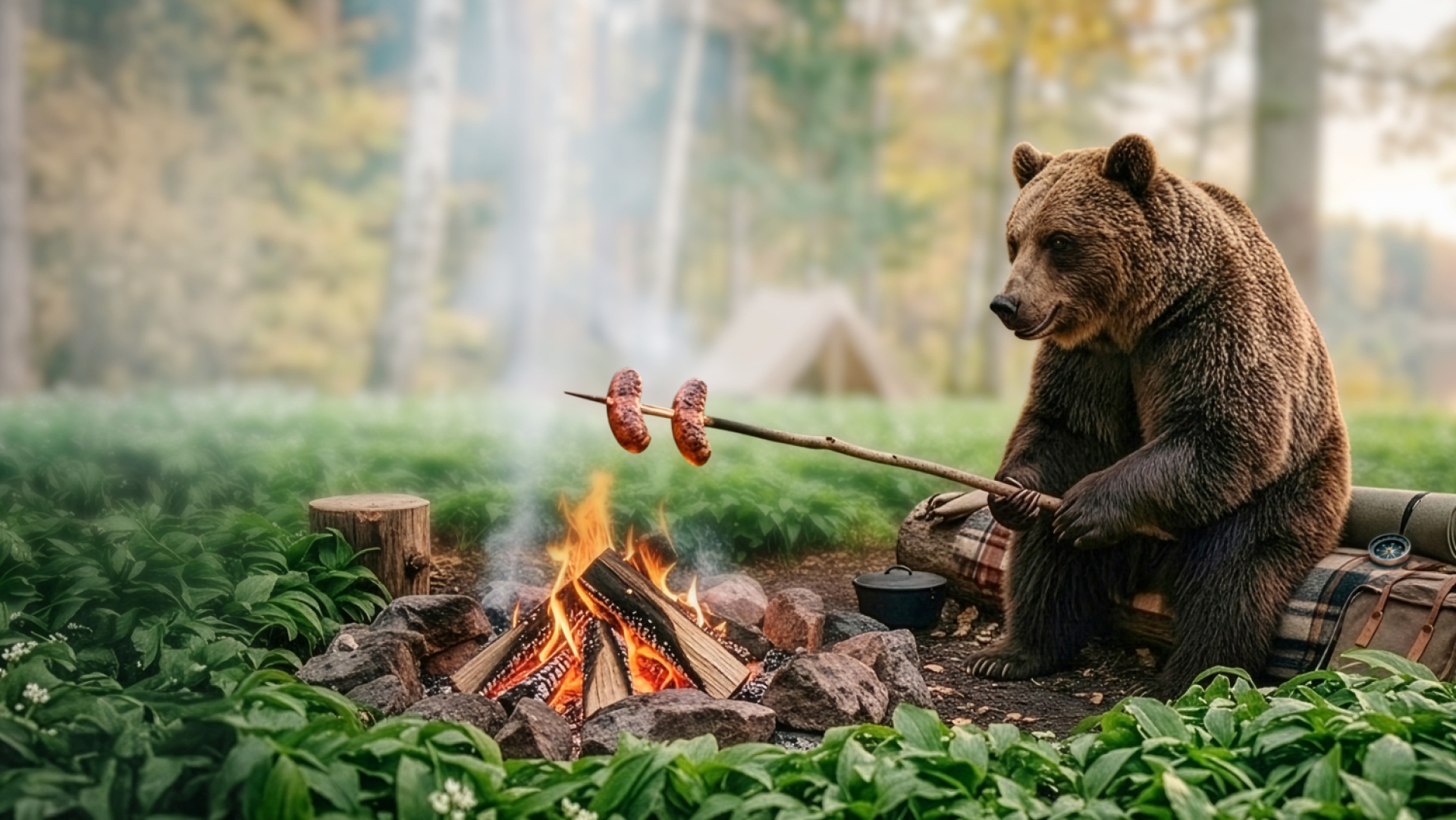 Špekáček s medvědím česnekem